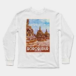 Travel Art Borobudur Indonesia Long Sleeve T-Shirt